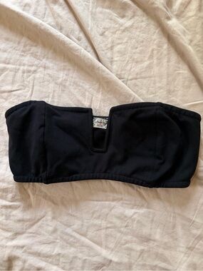 Free People Black Strapless Bandeau Top with Notch